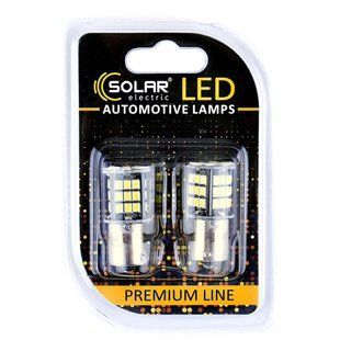 LED автолампа Solar 12V S25 BA15s 48SMD white, 2шт SL1389 фото