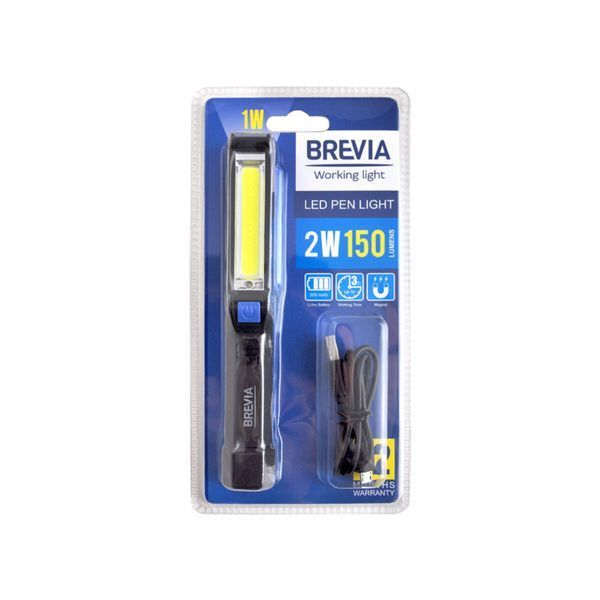 Ліхтар інспекційний Brevia LED Pen Light 2W COB+1W LED 150lm 900mAh microUSB 11220 фото