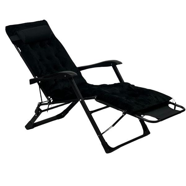 Розкладне крісло ліжко з оксамитовим матрацом LEOBRO Black (LB-FCB-G4-BLK) LB-FCB-G4-BLK фото