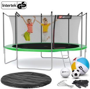 Батут Hop-Sport 14ft (427см) зелений із внутрішньою сіткою 5902308210479 фото