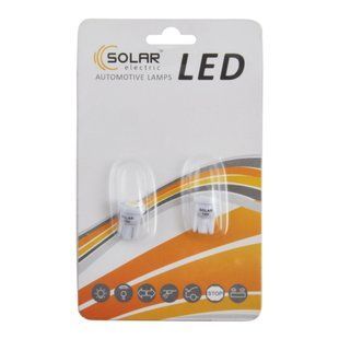 Автолампа Solar LED 12V T10 W2.1x9.5d 1smd 5050 white, 2шт LS245_B2 фото