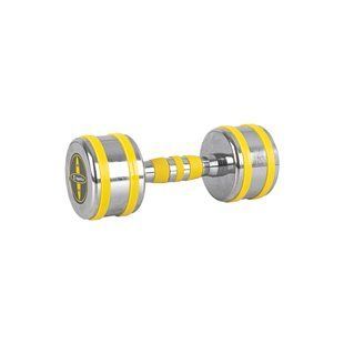Гантель хромована inSPORTline Yellsteel 8 кг - жовта 20838 фото