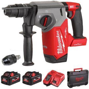 Перфоратор акумуляторний безщітковий SDS-PLUS MILWAUKEE, M18 ONEFHX-552, 2,5Дж (зарядний пристрій М12-18 FC, 2 акумулятори М18 Н 4933478505 фото