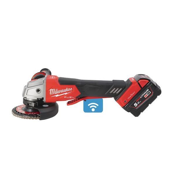 Шліфмашина кутова акумуляторна MILWAUKEE, M18 ONEFSAG125XPDB-502X, &Oslash;125мм (+зар.пр.,2ак.Х 5Аг,HDкейс) 4933478435 фото