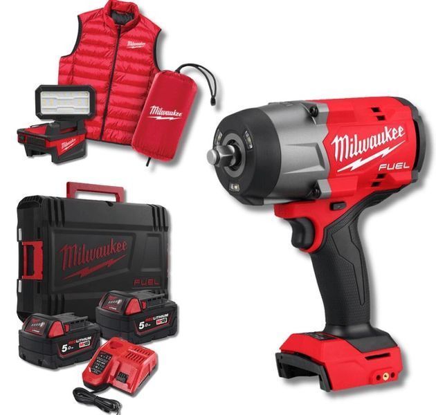 Гайковерт акумуляторний безщітковий MILWAUKEE 1/2" (2034 Нм) M18 FHIWF2F12MC-502X жилет + M18 ALIS-0 4933499452 фото