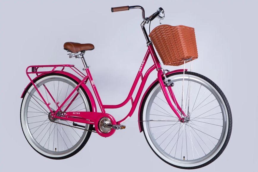 Велосипед ST 28 Dorozhnik RETRO Velosteel рама-19 рожевий 2025 OPS-D-28-429 фото