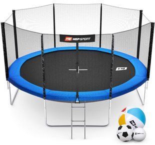Батут Hop-Sport 14ft (427см) синій із зовнішньою сіткою 5906190237781 фото
