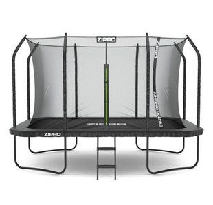 Батут Zipro Jump Pro Quadro з внутрішньою сіткою 8 х 12 футів 366 x 244 см чорний 5902659848680 фото