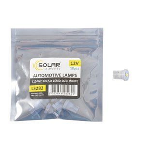 Автолампа Solar LED 12V T10 W2.1x9.5d 1SMD 5630 white 10шт LS282_P фото