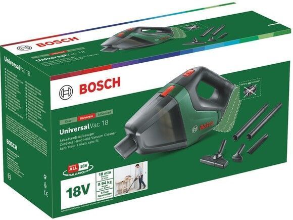 Автомобільний пилосос Bosch UniversalVac 18 Baretool (06033B9102) (без АКБ та ЗП) 06033B9102 фото