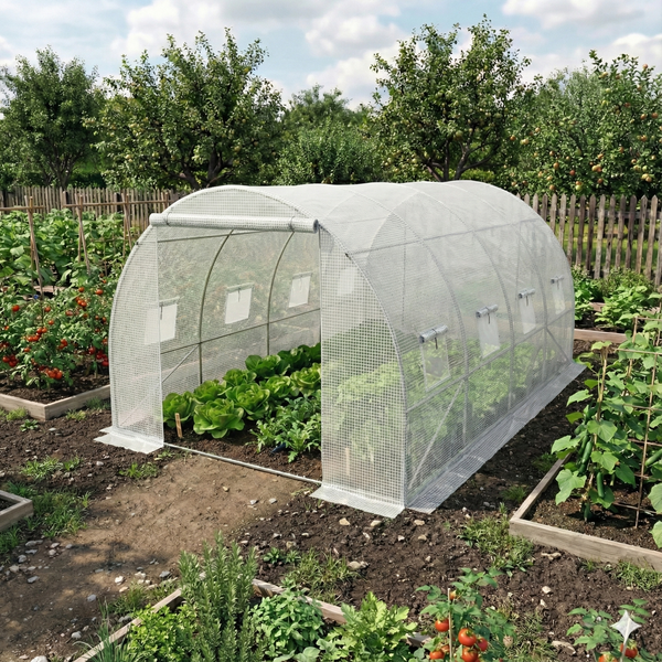 Велика теплиця парник 3 на 4 м LEOBRO Біла армована (LB-G104-WHT) LB-G104-WHT фото
