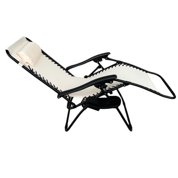 Розкладне крісло шезлонг Zero Gravity LEOBRO Бежеве HT-167A1 BEIGE фото