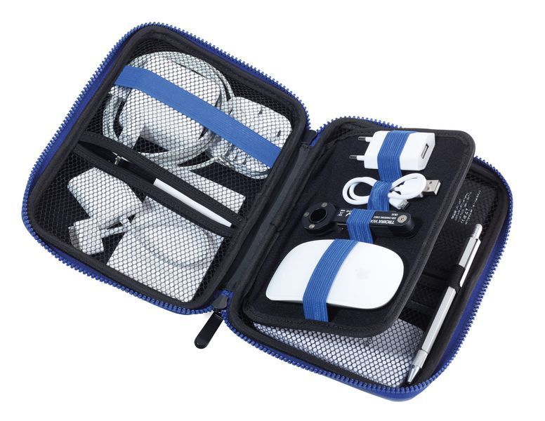 Органайзер із молнией на 3 відділення Troika "BLUE TRAVEL CASE" CBO25/BL фото