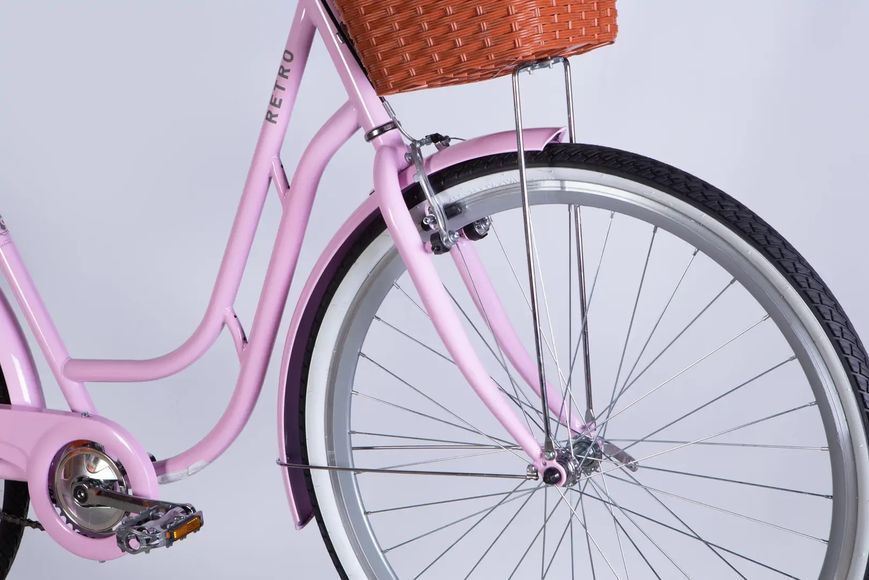 Велосипед ST 28 Dorozhnik RETRO Velosteel рама-19 світло-рожевий 2025 OPS-D-28-430 фото