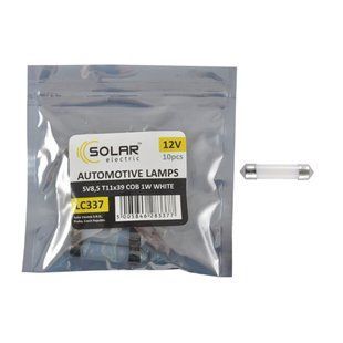 LED автолампа Solar 12V SV8.5 T11x39 1COB 1W white 10шт LC337_P фото