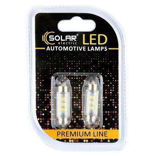 LED автолампа Solar 12V SV8.5 T11x39 6SMD white, 2шт SL1351 фото