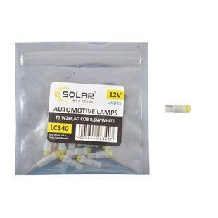 LED автолампа Solar 12V T5 W2x4.6d 1COB 0,5W white 20шт LC340_P фото