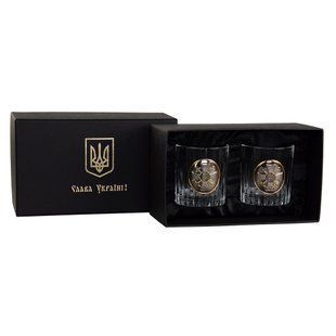 Набір келихів для віскі &ldquo;ШТАБ ВМС&rdquo; Boss Crystal, 2 келиха, срібло, золото, чистий кришталь B2VMF2XG фото