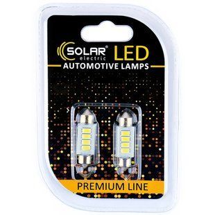 LED автолампа Solar 12V SV8.5 T11x36 4SMD white, 2шт SL1352 фото