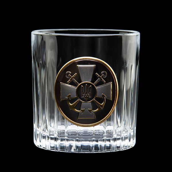 Набір келихів для віскі &ldquo;ШТАБ ВМС&rdquo; Boss Crystal, 2 келиха, срібло, золото, чистий кришталь B2VMF2XG фото