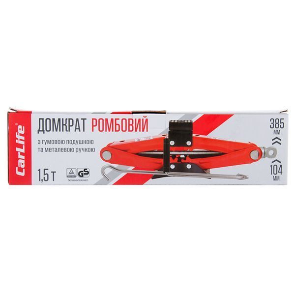 Домкрат ромбовий CarLife 1,5т 104-385мм SJ222 SJ222 фото