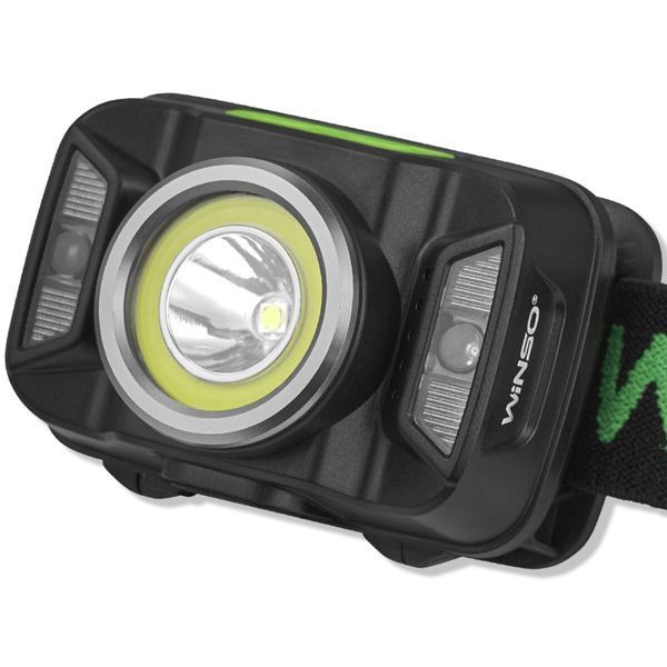 Ліхтар налобний Winso 380Lm, 5W CREE XTE+COB, 1800mAh, з сенсором білий/червоний 750720 фото