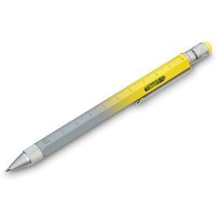 Кулькова багатозадачна ручка Troika Construction зі стілусом, лінійкою, викруткою та рівнем, жовто-сірий PIP20YE/GY фото