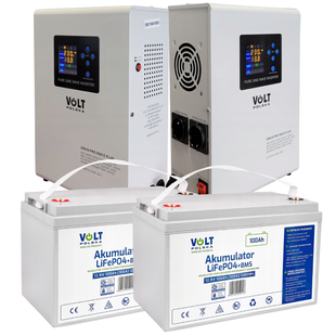 Аварійний комплект Volt Polska SINUS PRO 2600 E PLUS 24/230V 1800/2600W + 2 шт Акумулятор LiFePo4 12,8V 100 Ah 2600EP100LIFE фото