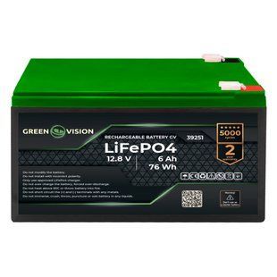 Акумулятор GV LiFePO4 12,8V - 6Ah (76Wh) LP39251 фото