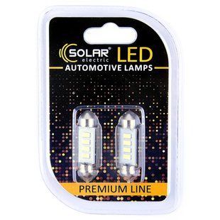 LED автолампа Solar 12V SV8.5 T11x39 4SMD white, 2шт SL1353 фото