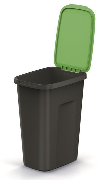 Баки для сортування сміття Keden COMPACTA Q Plus, комплект 3x35 л, чорний, кришка синя, зелена, жовта 5905197562223 фото
