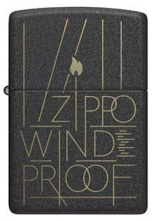 Запальничка бензинова Zippo Black Crackle&reg; Windproof (46172) 46172 фото