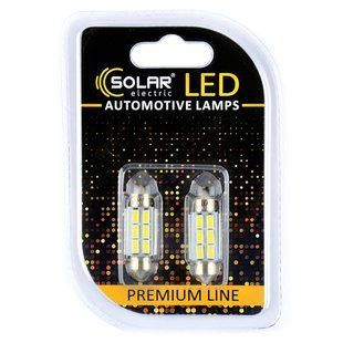 LED автолампа Solar 12V SV8.5 T11x36 6SMD white, 2шт SL1360 SL1360 фото
