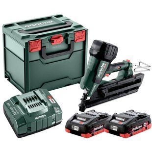 Акумуляторний цвяхозабивач Metabo NFR 18 LTX 90 BL із 2 акб 18V 4Ah і з/п ASC 145 у MetaBox 340 612090800 фото