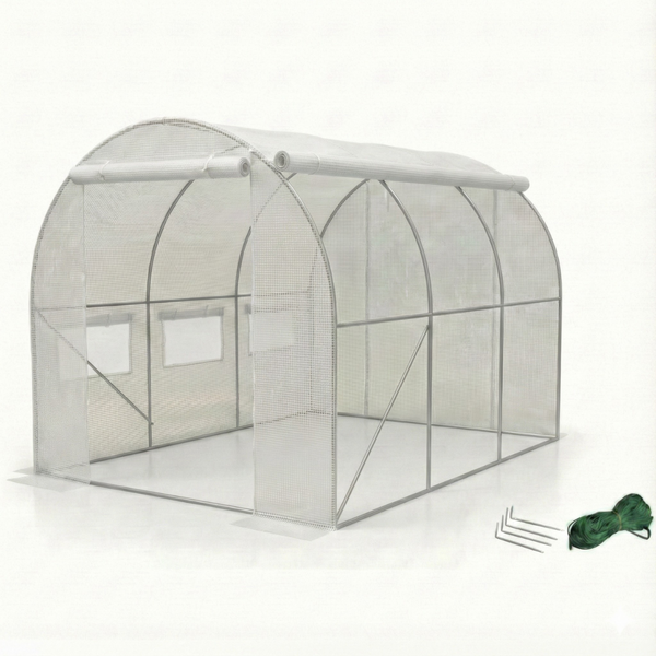 Садова теплиця парник LEOBRO Garden 6м2 2Х3 м White MultiDoor (LB-G111-WHT) LB-G111-WHT фото