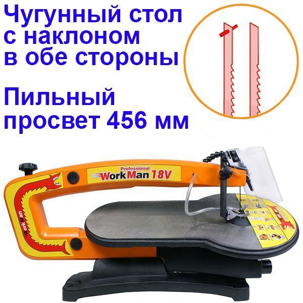Лобзиковий станок WorkMan 18V 42495(Безкоштовна доставка) 42495 фото