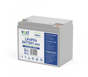Акумулятор Volt Polska LiFePO4 12,8V 60Ah (60A) + BMS (6AKLI06012) 6AKLI06012 фото
