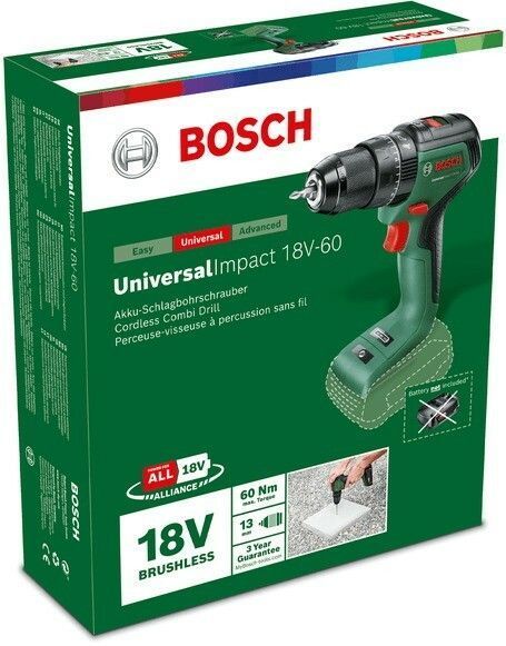 Акумуляторний дриль-шурупокрут Bosch UniversalDrill 18V-60 (06039D7000) (без АКБ та ЗП) 06039D7000 фото