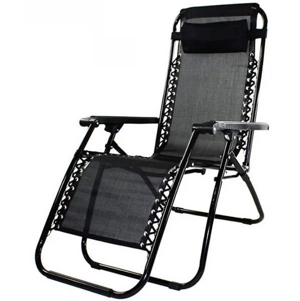 Розкладне крісло шезлонг LEOBRO Zero Gravity Чорне (HT-167D BLACK) HT-167D BLACK фото