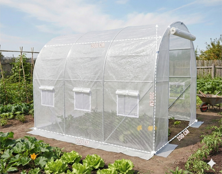 Садова теплиця парник LEOBRO Garden 6м2 2Х3м White (LB-G101-WHT) LB-G101-WHT фото