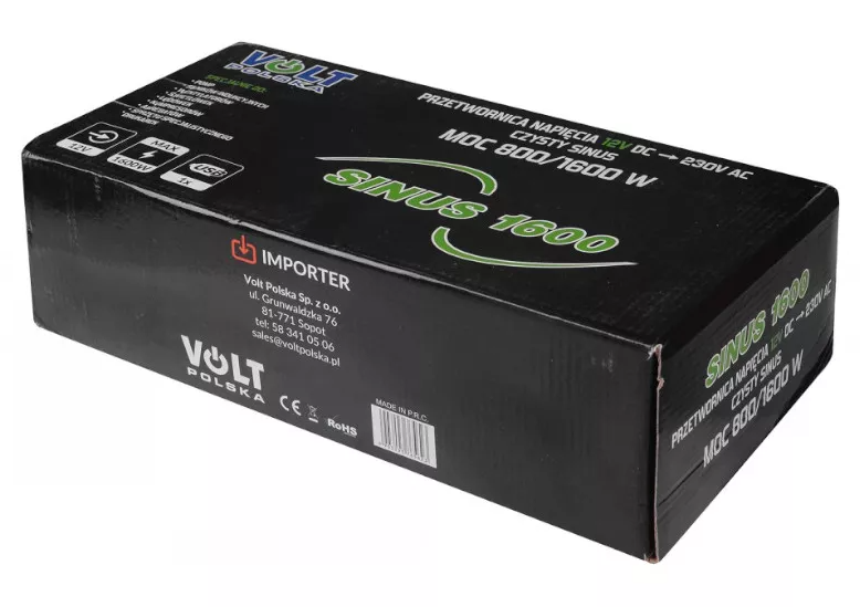 Перетворювач напруги VOLT Polska SINUS 1600 24V на 230V 800/1600W (3SIP160024) 3SIP160024 фото