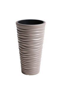 Горщик з кашпо для рослин PROSPERPLAST SAND SLIM - бежевий, 11/37 л 5905197899800 фото