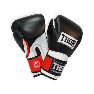Рукавички боксерські THOR PRO KING 10oz / шкіра / чорно-червоно-білі 8041/02(Leather) B/R/Wh 10 oz. фото
