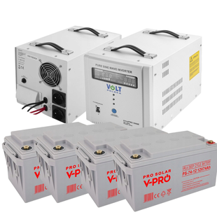 Гібридний ДБЖ/інвертор Volt Polska SINUS PRO 3000 E + 4 Акумуляторb VOLT AGM DEEP CYCLE 74Ah 12V 3000EAGM74 фото
