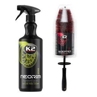 Набір для миття дисків та ковпаків: K2 Neorim Pro 1л + щітка K2 Scepter Pro Wheel Brush na_172 фото