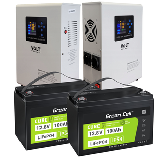 Аварійний комплект живлення Volt Polska SINUS PRO 2600 E PLUS 24/230V 1800/2600W + 2 шт Акумулятор LiFePo4 12,8V 100Ah 2600EP100LIFEG фото