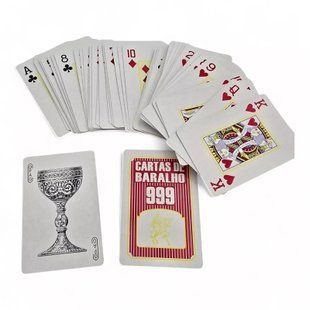 Карти гральні для покера 54 шт Cartas de Baralco червона сорочка 8.5x5.6 см, ламінований картон (DN36519) DN36519 фото