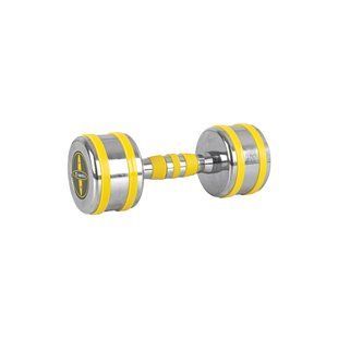 Гантель хромована inSPORTline Yellsteel 7 кг - жовта 20837 фото