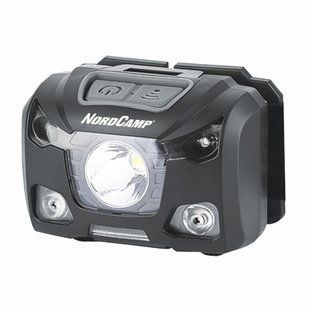 Ліхтар налобний Nord Camp 250Lm, 5W XPG, 1200mAh/3xAAA, з сенсором білий/червоний NC30700 фото
