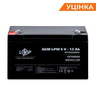 Розпродаж (4159) Акумулятор AGM LPM 6V - 12 Ah (02-2024) LP38265 фото
